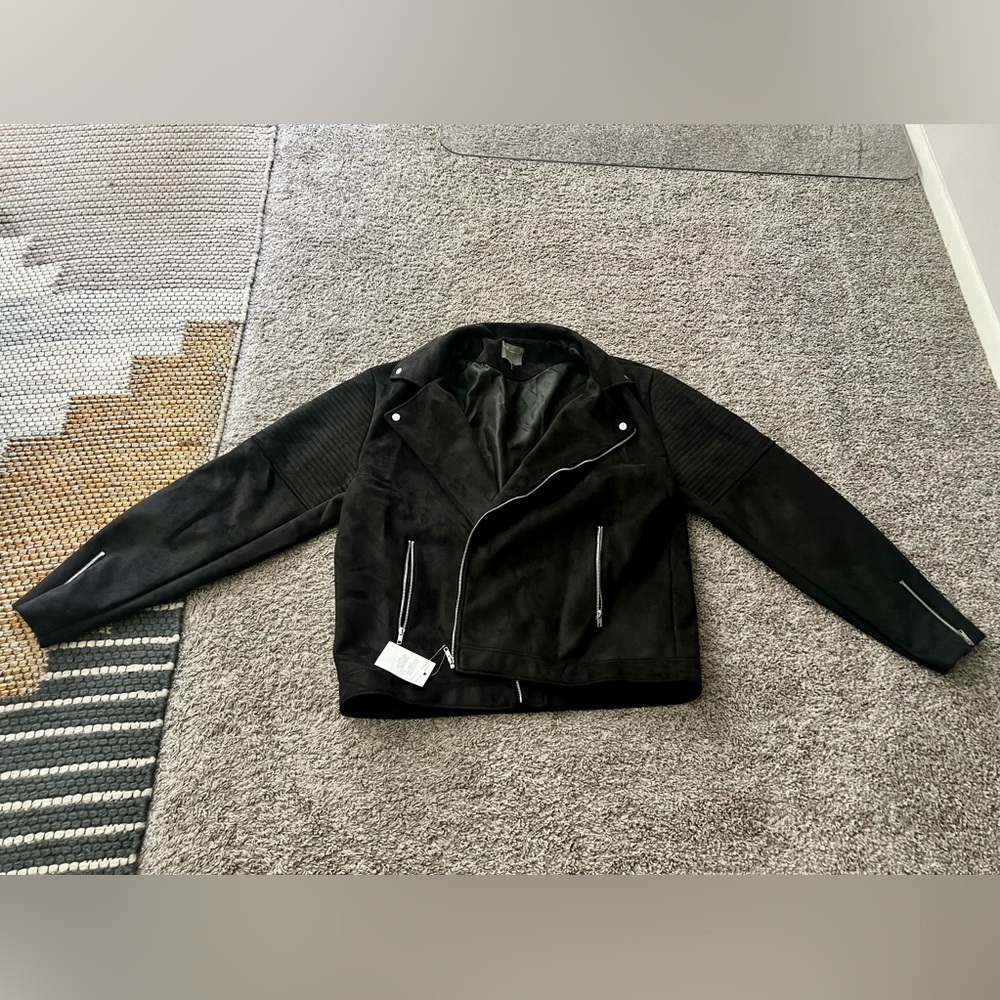 ASOS Suede Black Moto Jacket